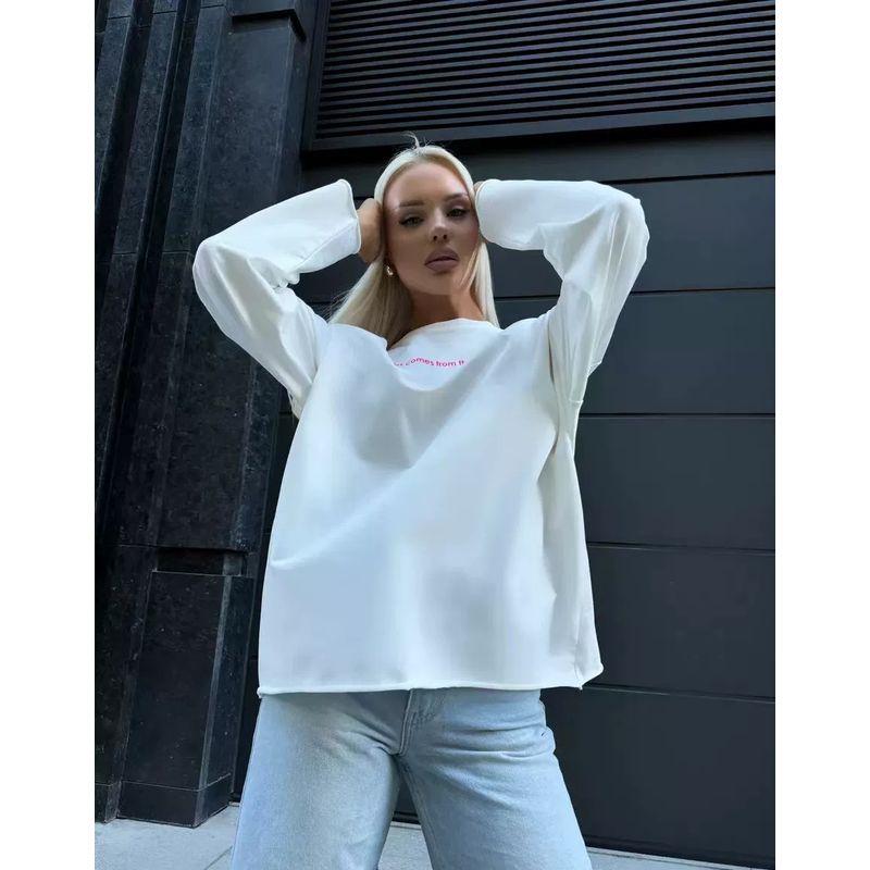 Fashion New Arrival Long Sleeves Print Casual Loose-Fitting T-shirt Casual Loose Long Sleeved T-shirt