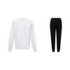Li-Ning Pullover mit Buchstabenprint, Rundhalsausschnitt, Langarm, Sweatshirt, Mittelhohe Taille, Weiche, Bequeme Hosen mit Bündchen, Lässiges Sportanzug AWDUH89-2+AKLTC39-1