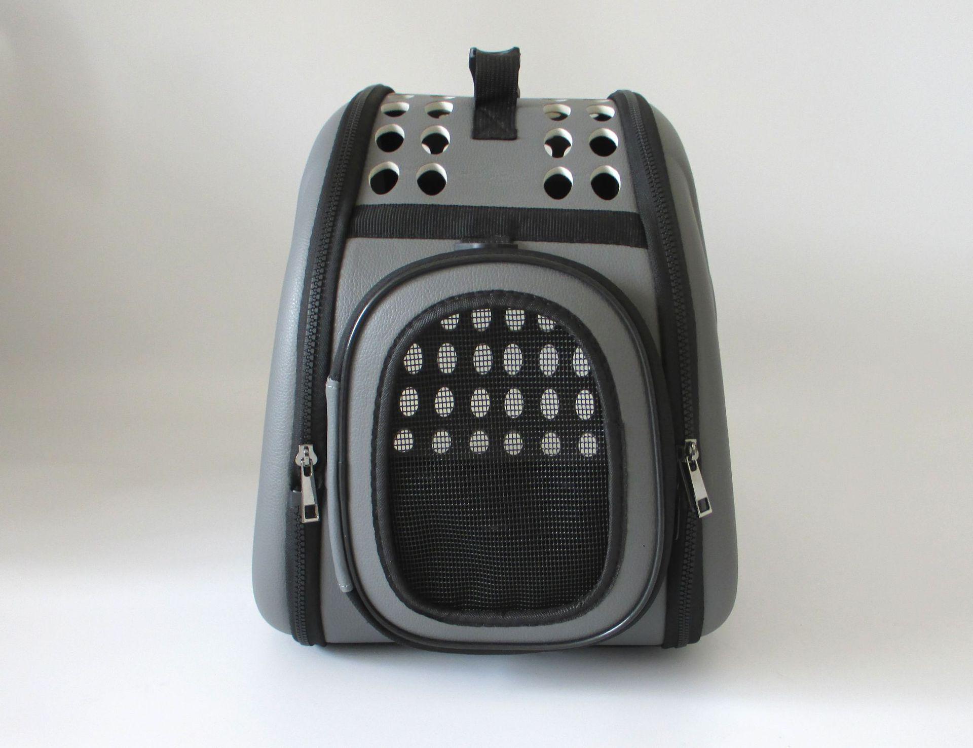

Foldable & Breathable Pet Carrier: Portable Handheld Cat and Dog Backpack/Cage Medium серый