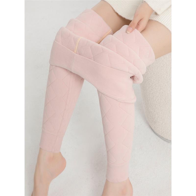 

Girls High-Waisted Thermal Wool Leggings, Thickened Winter School Uniform, Slimming Cotton Warm Pants for Teens L