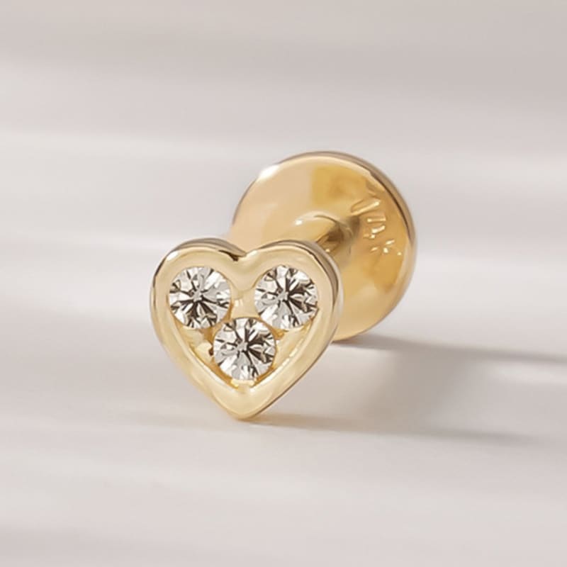 JEWNEL 14K Tiny Heart Cubic Internal Piercing