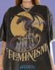 Feminism Red Dragon Medieval Castle Full Moon Comfort Colors® Tshirt, Dark Fantasy Gothic Fiction Mythical Creature Vintage Bootleg Tees,