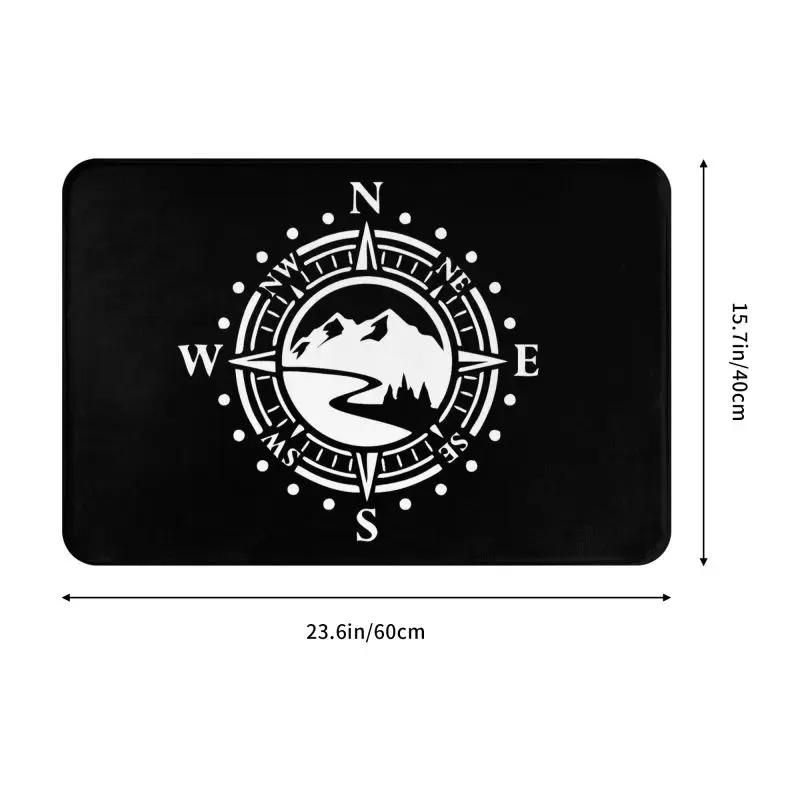 Custom Mountain Road With Compass Doormat Mat Anti-Slip Navigation Kitchen Bath Balcony Rug Carpet 40*60cm