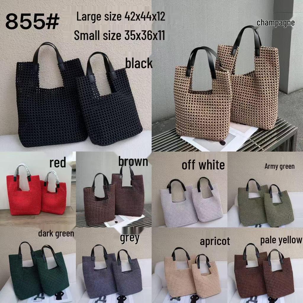 Luxury Silk Satin Tote with Windmill Knot Design - Handwoven, Hollow Niche, Large Capacity, Mother-Child Bag Available