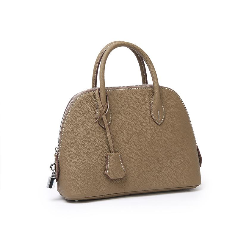 Ľahký luxusný niche veľkokapacitný bowlingový taška vysoko kvalitná pravá koža crossbody dámska taška škrupinová taška