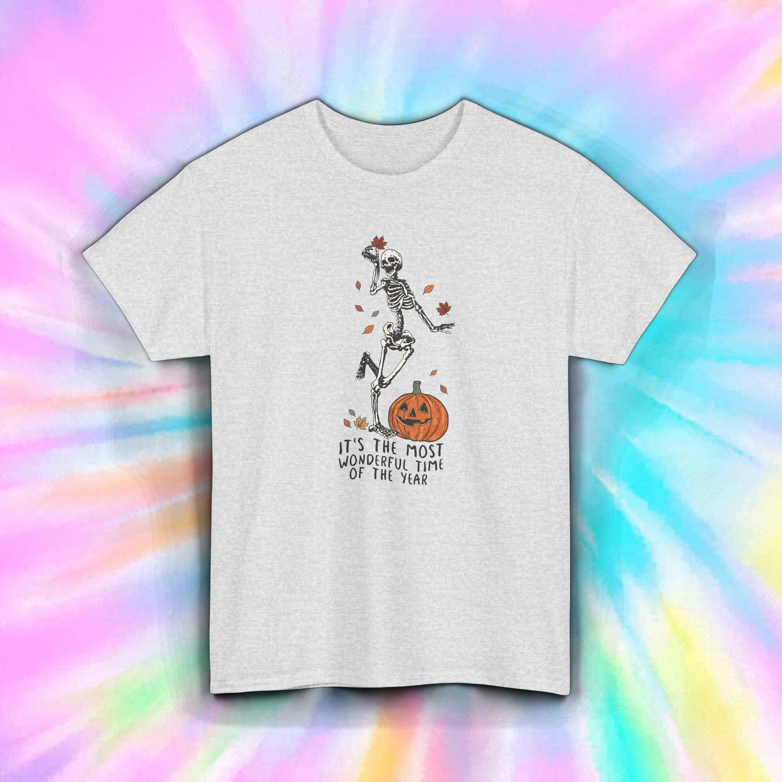 It’s The Most Wonderful Time Skeleton Shirt | Funny Pumpkin Fall Halloween Tee S