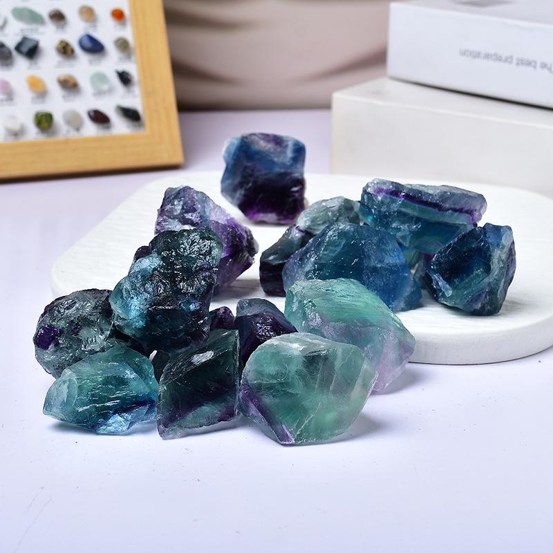 Natürlicher Bunter Fluorit Rohstein Aromatherapie Diffusor für Heimdekoration