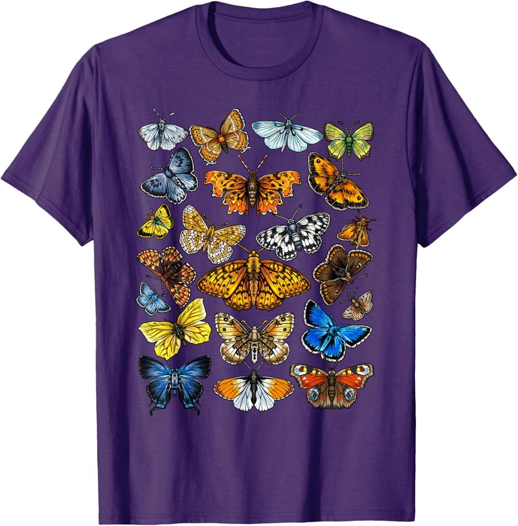Butterfly Collection Graphic Tee Men Women Casual Short Sleeve Crewneck T-Shirt