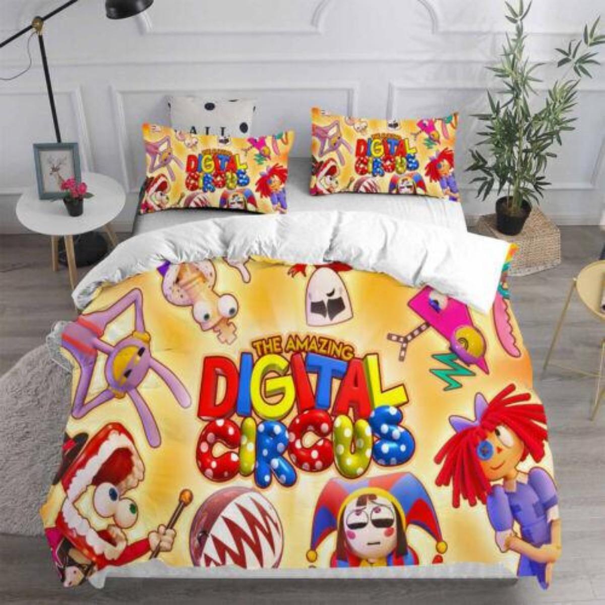 

3D THE AMAZING DIGITAL CIRCUS Клоун Пододеяльник Комплект постельного белья Наволочка Подарок AU Single 135x200cm