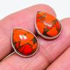 Orange Oyster Turquoise Gemstone 925 Sterling Silver Jewelry Earring 0.59" KJ-694