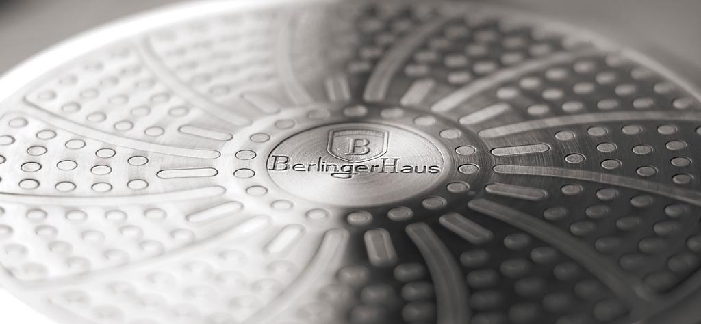 Patelnia grill 28cm z pokrywką BERLINGER HAUS Gray Stone Touch BH-6108