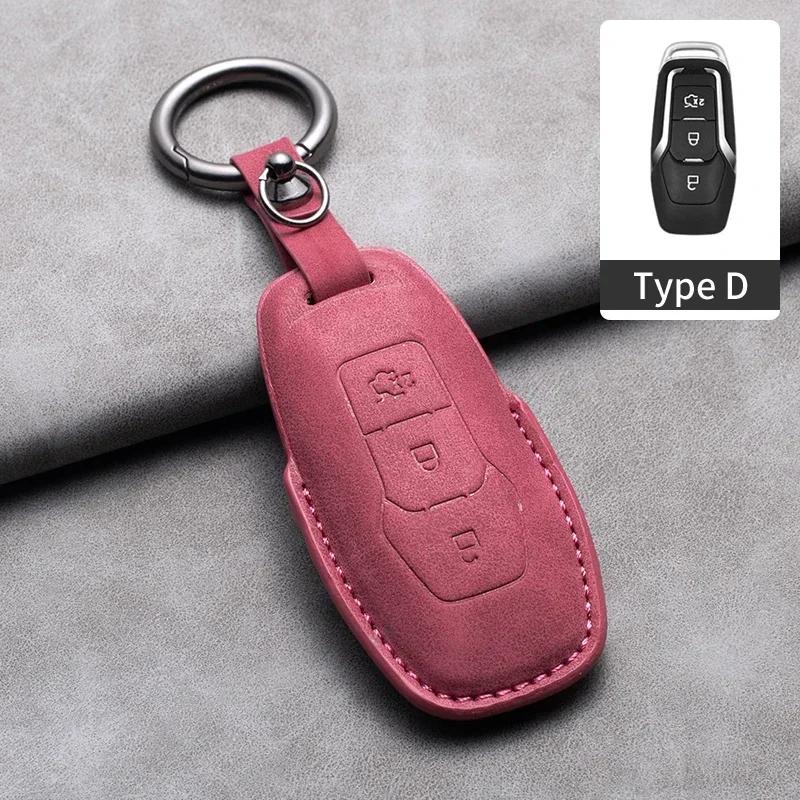 Husa din piele pentru chei de mașină pentru Ford Fusion Mustang Explorer F150 F250 F350 Ranger Mondeo Suport pentru chei de la distanță Accesorii Fob