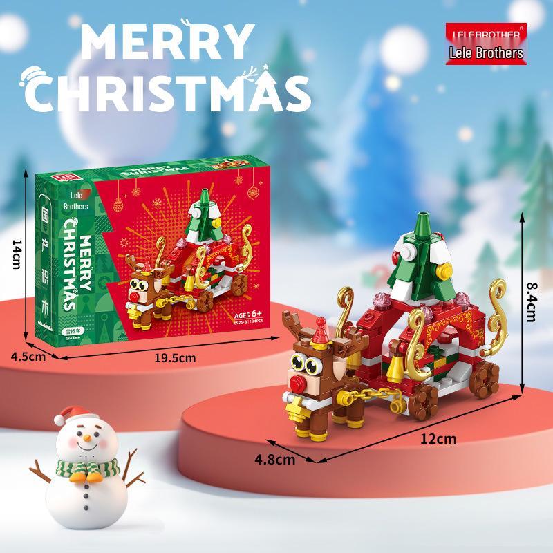 Christmas-Themed Lego-Compatible Building Blocks: Tree, Reindeer & Santa Set