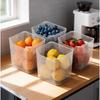 4PCS Clear Refrigerator Storage Bins -Food-Safe Kitchen Organizer for Fruits,Vegetables,Garlic&Ginger,Keep Fresh Longer