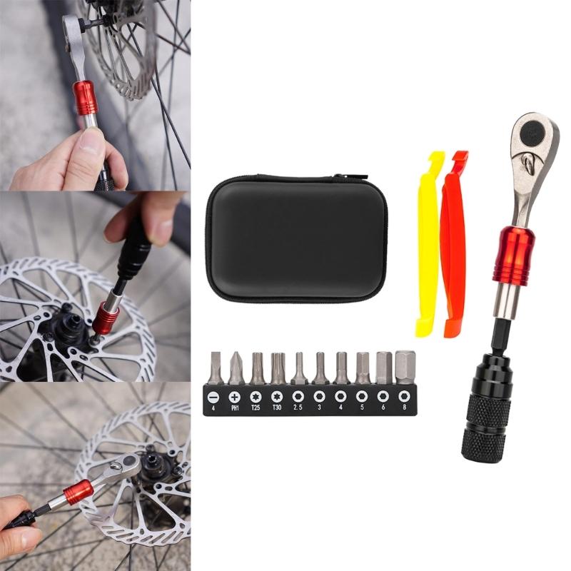 Single Ended Torque Ratchet Wrench Spanners Screwdriver Set Bit Socket Set Mechanic Spanners Tool Tire Levers Accessories