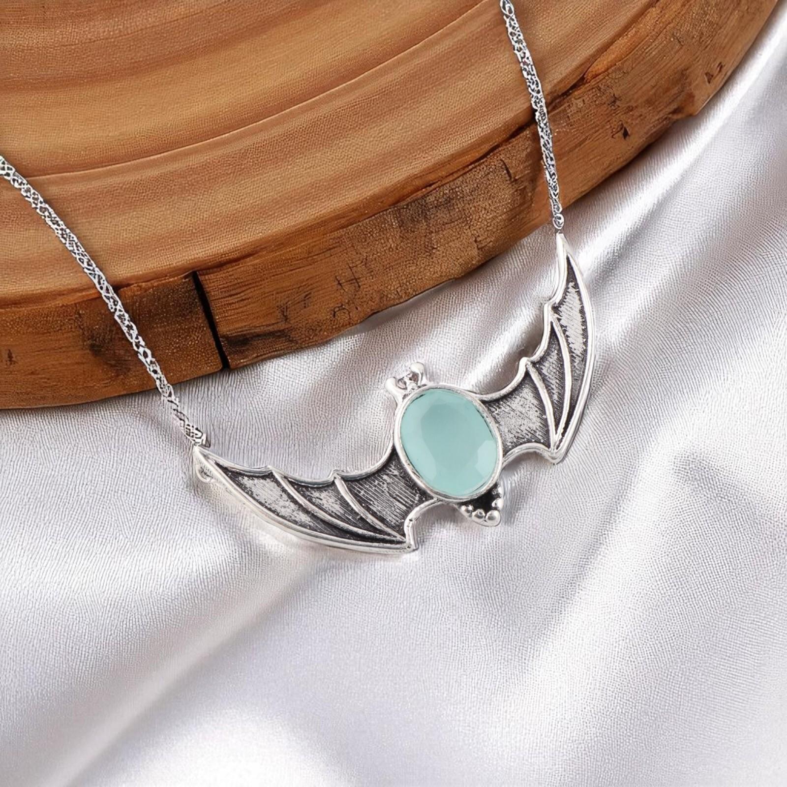 

Aqua Chalcedony Gemstone 925 Sterling Silver Jewelry Pendant 1 Gift For Mother CP-33-15