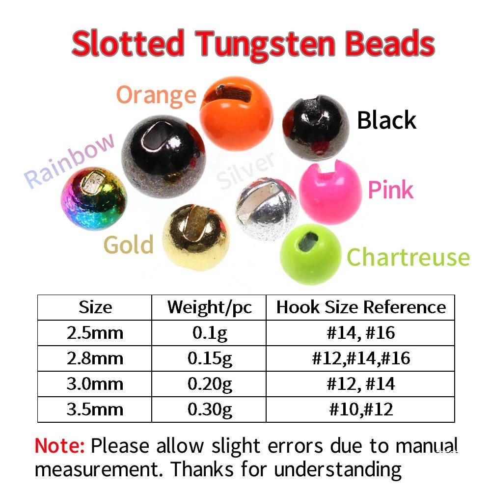 Kolorowe koraliki wolframowe do dociążania i wiązania much na ochotkę