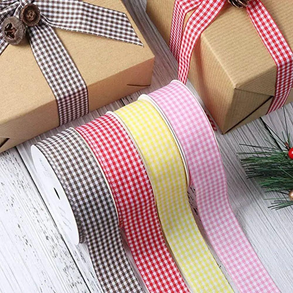 Gift Wrapping Bow Ribbon Gift Wrapping 10mm DIY Sewing Crafts New Lattice Plaid Ribbons
