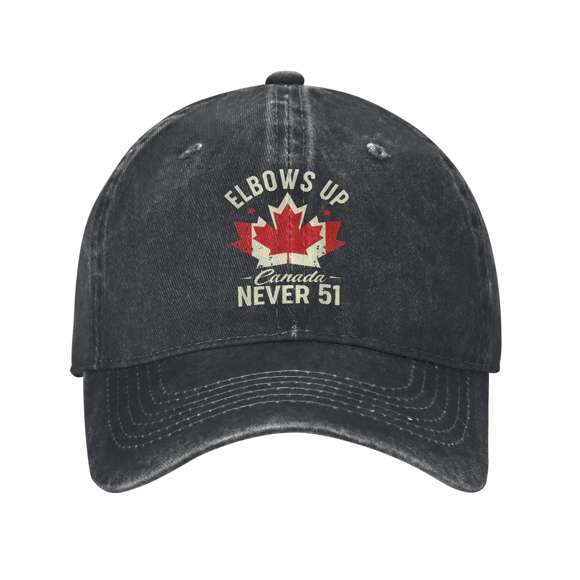 Elbows Up Canada Never 51 Canada Flag Casual Baseball Cap For FeUnisex Unisex Summer Trucker Hat Wholesale Baseball Caps One Size