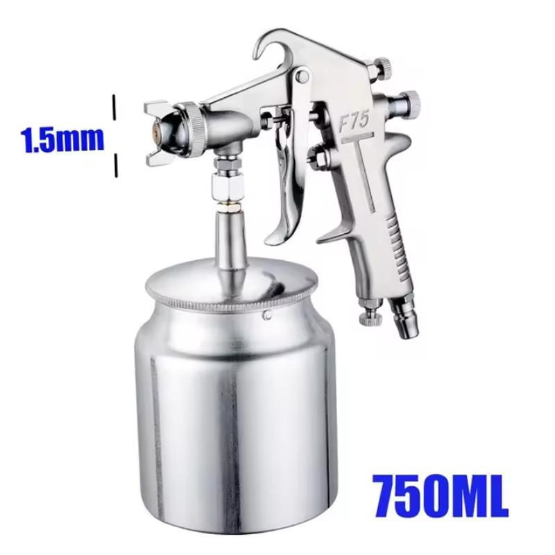 Suitable for Coating of Automotive Furniture parts,F-75 Type Spray Gun,1.5mm Nozzle Cup,silver Handle,adjustable Color Spray Gun