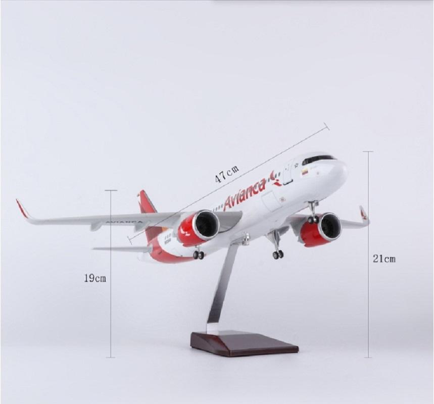 Model Planes 1:80 Scale Model Airplane Airbus 320neo Avianca A320 Airlines Plane Models Display Diecast Aircraft with LED Light