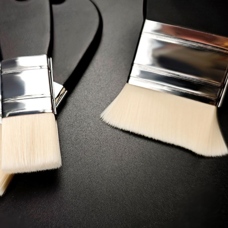 3 Pcs Wide Paint Brushes with Short Handle Painting Brush Flat Paddle Paint Brush Set for Oil and Acrylic Painting