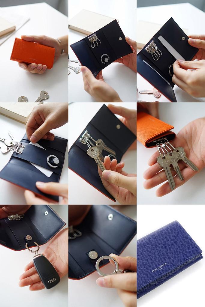 Pouzdro na klíče tmavě modré [Pelle Morvida] PM-BA317-NV