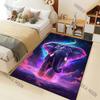 Neon Fantasy Elephant Pattern Carpet for Living Room Bedroom Bedside Floor Mat Sofa Table Area Rugs Home Decor Fast Shipping
