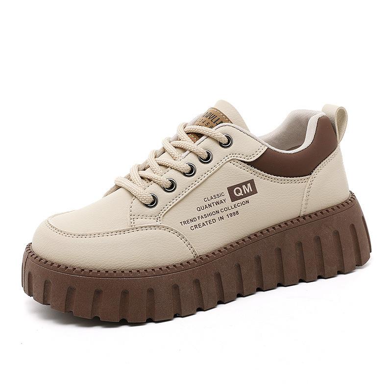 Frühling Sommer Damen Kleine Weiße Schuhe Lässig Vielseitig Dicke Sohle Erhöhte Damenschuhe Studentenschuhe