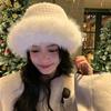 Imitation Fur Beanie Hat Knitted Hat Winter Plush Hat Cute Plush Bucket Hat  Streetwear