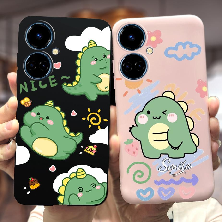 Pour Tecno Camon 19 Pro Coque Camon19 Neo Mignon Dinosaure Dessin Animé Housse Souple Étui de Téléphone Pour Tecno Camon 19 Neo Camon19 Pro 5G Pare-chocs