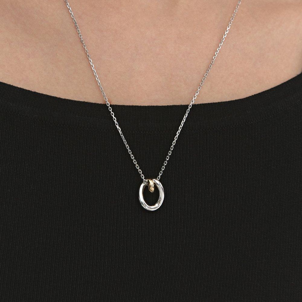 Etreve Silver (C) Note Double Ring Necklace Hl6N45625C9550