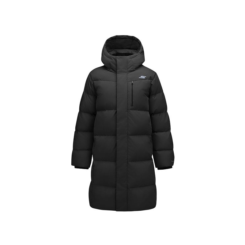 Skechers Comfortable Warm Hooded Solid Long Down Jacket Men outerwear P425M035-0018 S