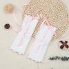 Gothic Frilly Fingerless Gloves Lace-Up Ribbon Ribbed Knit Arm Warmers for Women