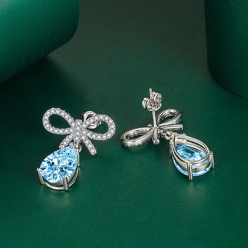 BELLA BOX Luxury Women Stud Earrings Wedding Engagement Party Gift