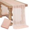 Flowy Drape Sheer Gauze Table Runner Rustic Boho Burgundy Blush Pink for Wedding Party Baby Bridal Shower Dining Table Decor 5