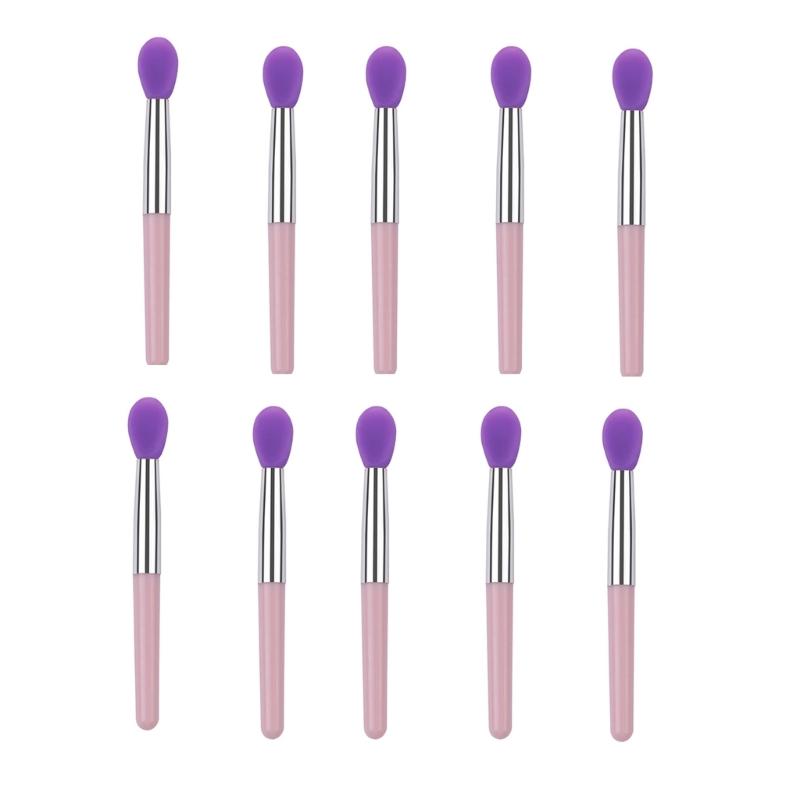 10 Pieces Lip Brush Set Flexible Silicone Tip Makeup Tools for Detailed Cosmetic Application Lip Brushes