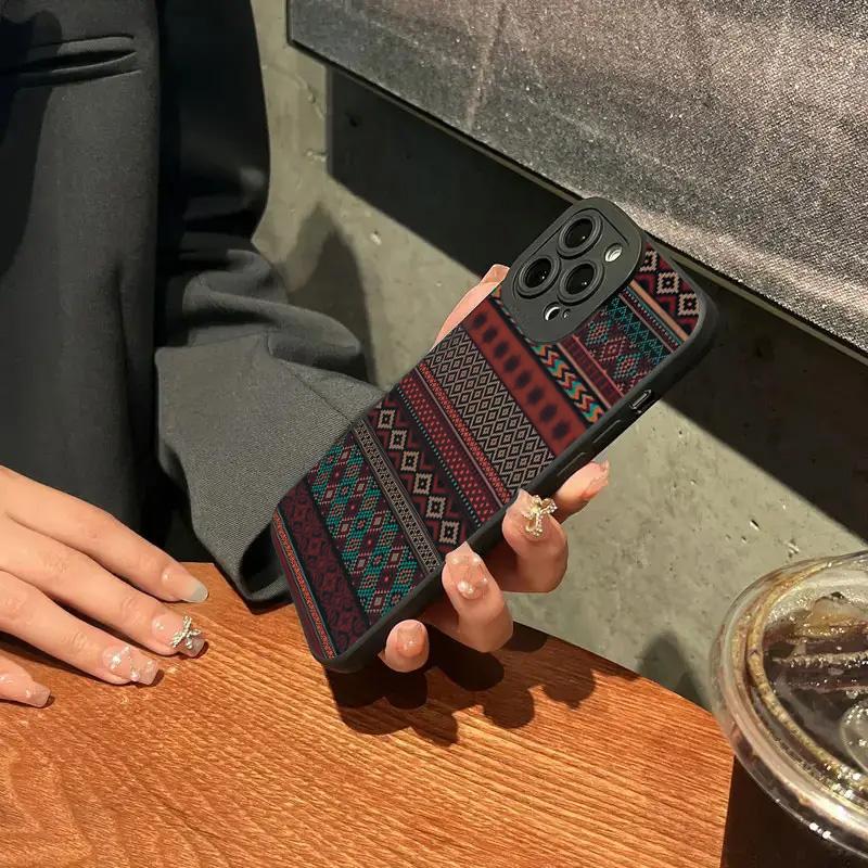 Exotic Ethnic Style Unique Phone Case for iPhone 17 16 15 14 13 12 11 Series Pro Max Plus Double Layer Protection