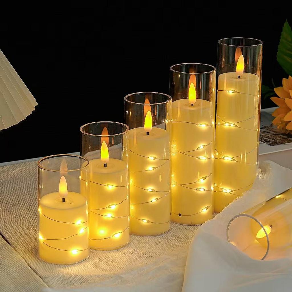 LED Acrylic Candle Lights for Christmas, Weddings, Parties, and Restaurants