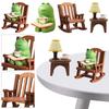 Handmade DIY Micro Rocking Chair Rocking Chair Design with Book Coffee Cute Frog Fat Miniature Home Bedroom Office Decoration