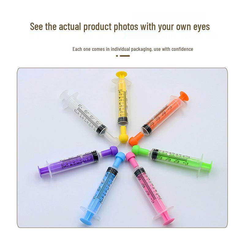 Press-Type Veterinary Syringe for Pet Feeding and Medicine