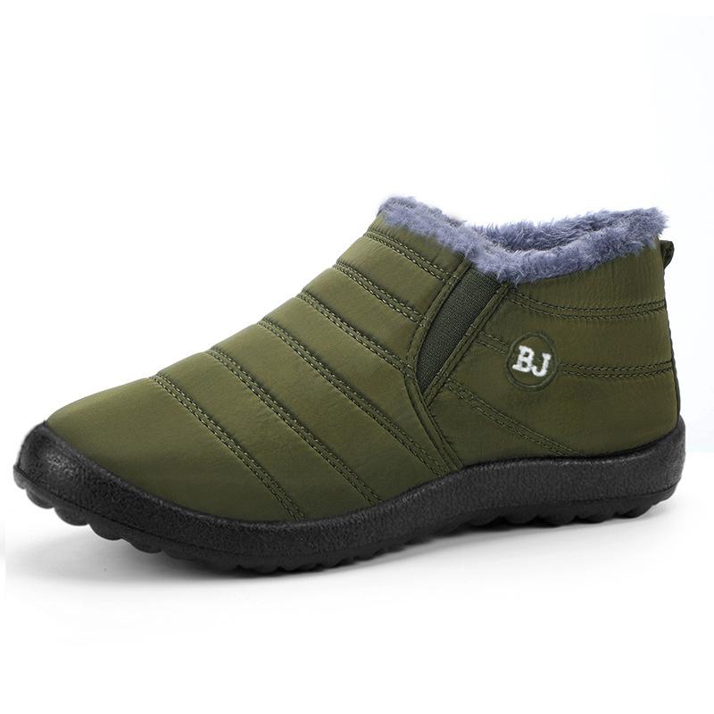 Waterproof Winter Boots for Men New Plush Snow Boots Women Ankle Boots Warm Black Couple Cotton Couples Platform Shoes