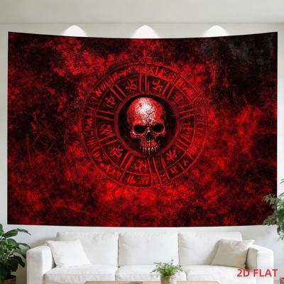 Halloween Gotisch Wandkleed Retro Oude Bloedlijn Rune Wet Array Schedel Mysterieuze Hekserij Donker Behang Feest Decoratie
