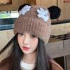 Knitted Woolen Hat for Women In Winter Japanese Style Cute Little Gloves Head Hat Versatile Warm Ear Protection Cold Protection Head Hat Trendy