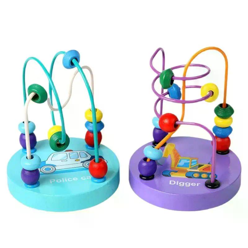 1 Stück bunte Holzachterbahn Lernkreis Spielzeug für Vorschulkinder Perlenlabyrinth Spielzeug Perfektes Geschenk für Kinder