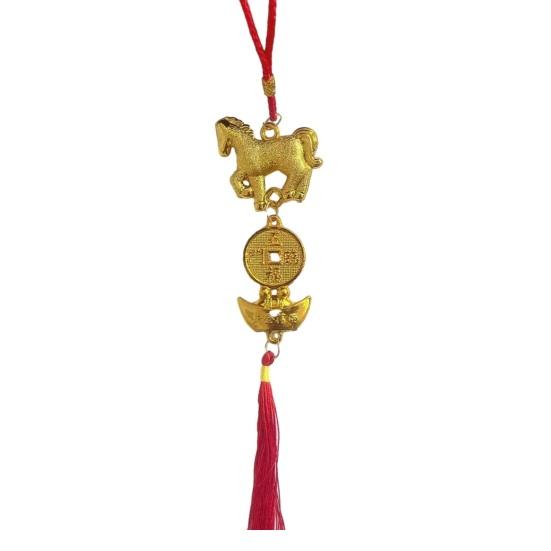 Chinese New Year Decorations 2026 Year of Horse Lucky Feng Shui Charm Zodiac Horse Hanging Tassel Pendant for Fortune Wealth Success Home Car Bonsai