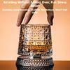 Premium Clear Whiskeys Glass with Rotating Base for Stress Reduction Crystal Cocktail WIne Glass Elegant Glassware Gift
