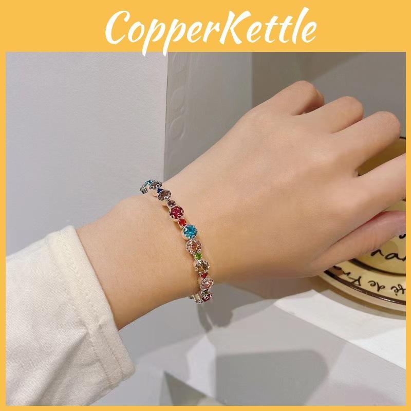 Zircon Elegant Crystal Bracelet For Women Geometric Design Fashionable Jewelry Summer
