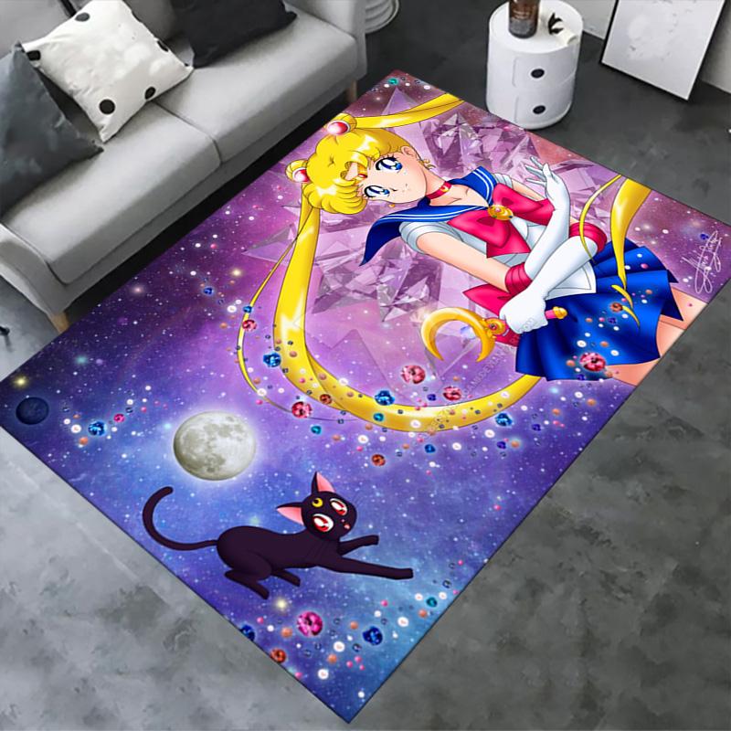Magic Sailor Girl Carpet Rug for Living Room Bedroom Home Sofa Decoration,Kids play Non-slip Floor Mat