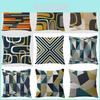 Geometrische Leinen-Kissenhülle für Wohnzimmer-Sofa-Dekoration mit Vintage-Design